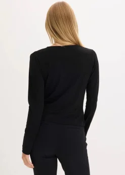 Damen bonprix Shirts & Tops|Langarmshirt mit tiefem Ausschnitt