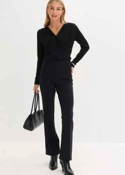 Damen bonprix Shirts & Tops|Langarmshirt mit tiefem Ausschnitt