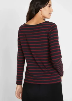 Damen bonprix Shirts & Tops|Basics|Langarmshirt mit U-Boot-Ausschnitt (2er Pack)