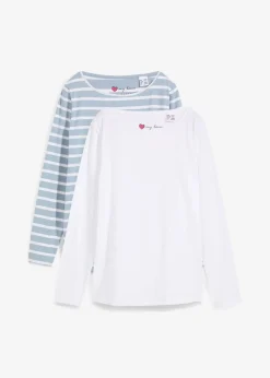 Outlet Langarmshirt mit U-Boot-Ausschnitt (2er Pack) Damen Bekleidung·Röcke|Basics