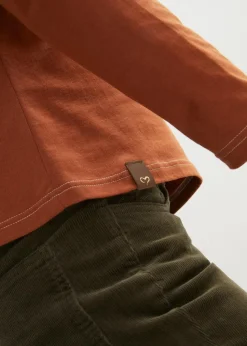Damen bonprix Shirts & Tops|Nachhaltigere Materialien|Langarmshirt mit Zierknöpfen