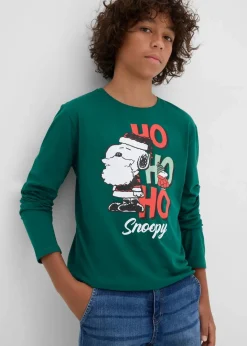 New Langarmshirt Snoopy mit Weihnachtsmotiv aus reiner Baumwolle Kinder Jungen 9-16 Jahre·Bademode|Jungen 9-16 Jahre·Shirts