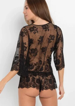 Damen bonprix Corsagen & Negligés|Dessous|Langarmtop+Panty (2-tlg.Set)