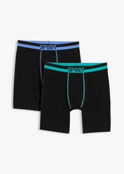 Herren bonprix Boxershorts|Wäsche|Lange Boxershorts eng mit weicher Baumwolle (2er Pack)