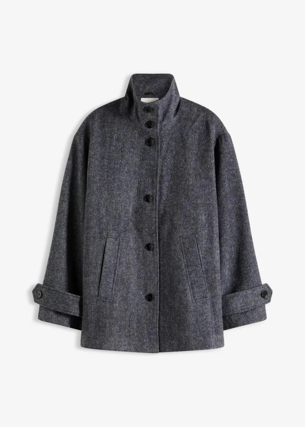 Lange Cabanjacke in Wolloptik Damen Bekleidung·Hosen|Jacken & Mäntel