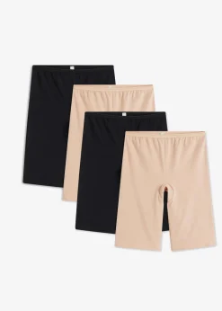 Damen bonprix Wäsche·Baumwollunterwäsche|Wäsche·Höschen|Lange Damen Boxer mit Bio-Baumwolle (4er Pack)