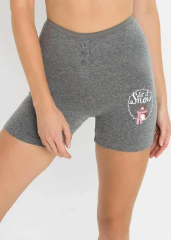 Damen bonprix Wäsche·Baumwollunterwäsche|Wäsche·Höschen|Lange Damen Boxer mit hohem Bund (4er Pack)