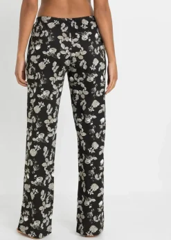 Damen bonprix Wäsche·Nachtwäsche|Nachhaltigere Materialien|Lange Pyjamahose aus reiner Bio-Baumwolle (2er Pack)