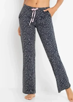 Damen bonprix Wäsche·Nachtwäsche|Nachhaltigere Materialien|Lange Pyjamahose aus reiner Bio-Baumwolle (2er Pack)