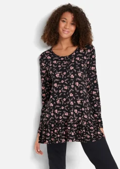Best Lange Shirt-Tunika aus Viskose-Mischung Damen Shirts & Tops