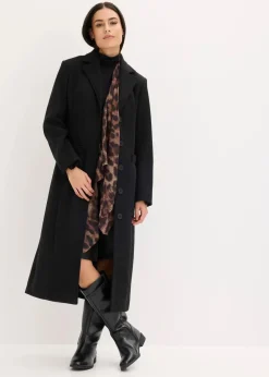 Outlet Langer Mantel in Wolloptik Damen Bekleidung·Hosen|Jacken & Mäntel