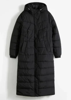 Clearance Langer Stepp-Mantel mit Kapuze Damen Jacken & Mäntel|Bekleidung·Hosen