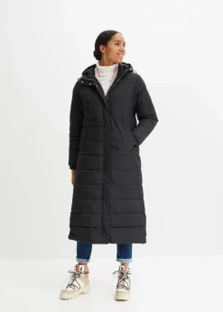Clearance Langer Stepp-Mantel mit Kapuze Damen Jacken & Mäntel|Bekleidung·Hosen