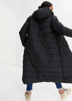 Clearance Langer Stepp-Mantel mit Kapuze Damen Jacken & Mäntel|Bekleidung·Hosen