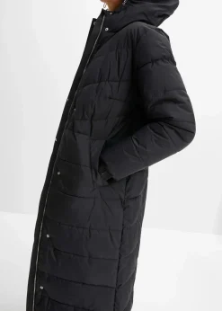 Clearance Langer Stepp-Mantel mit Kapuze Damen Jacken & Mäntel|Bekleidung·Hosen
