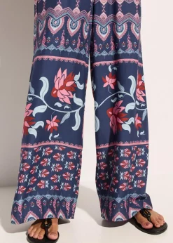 Discount Langer Strandjumpsuit aus fließender Viskose Damen Strandmode|Jumpsuits