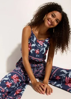 Discount Langer Strandjumpsuit aus fließender Viskose Damen Strandmode|Jumpsuits