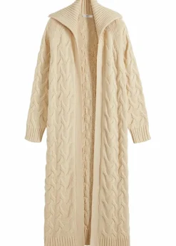 Online Langer Strickmantel aus Zopfstrick Damen Bekleidung·Umstandsmode|Pullover & Strickjacken