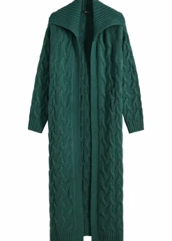 Damen bonprix Pullover & Strickjacken|Strickmode|Langer Strickmantel aus Zopfstrick