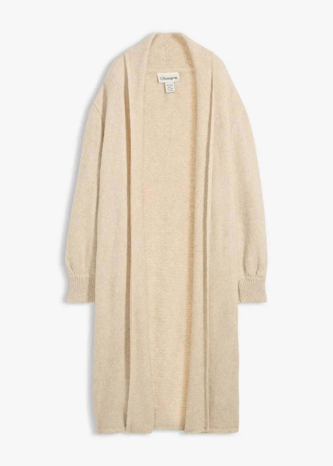 Damen bonprix Pullover & Strickjacken|Strickmode|Langer Strickmantel in Hairy Optik