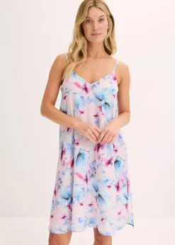Clearance Langes Nachthemd aus glänzendem Satin Damen Wäsche·Nachtwäsche|Nachhaltigere Materialien