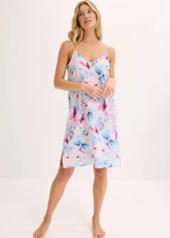 Clearance Langes Nachthemd aus glänzendem Satin Damen Wäsche·Nachtwäsche|Nachhaltigere Materialien