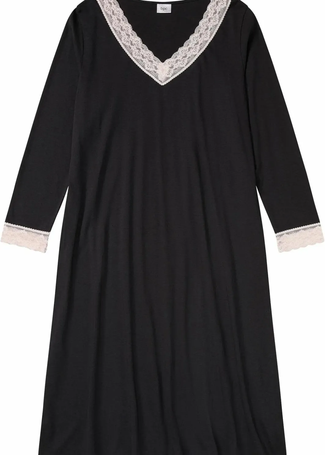 Damen bonprix Wäsche·Basics|Wäsche·Nachtwäsche|Langes Nachthemd aus softem Viskose-Mix
