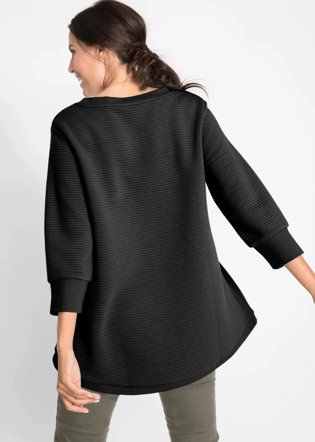 Damen bonprix Sweat|Bekleidung·Blusen & Tuniken|Langes Sweatshirt mit Viskose