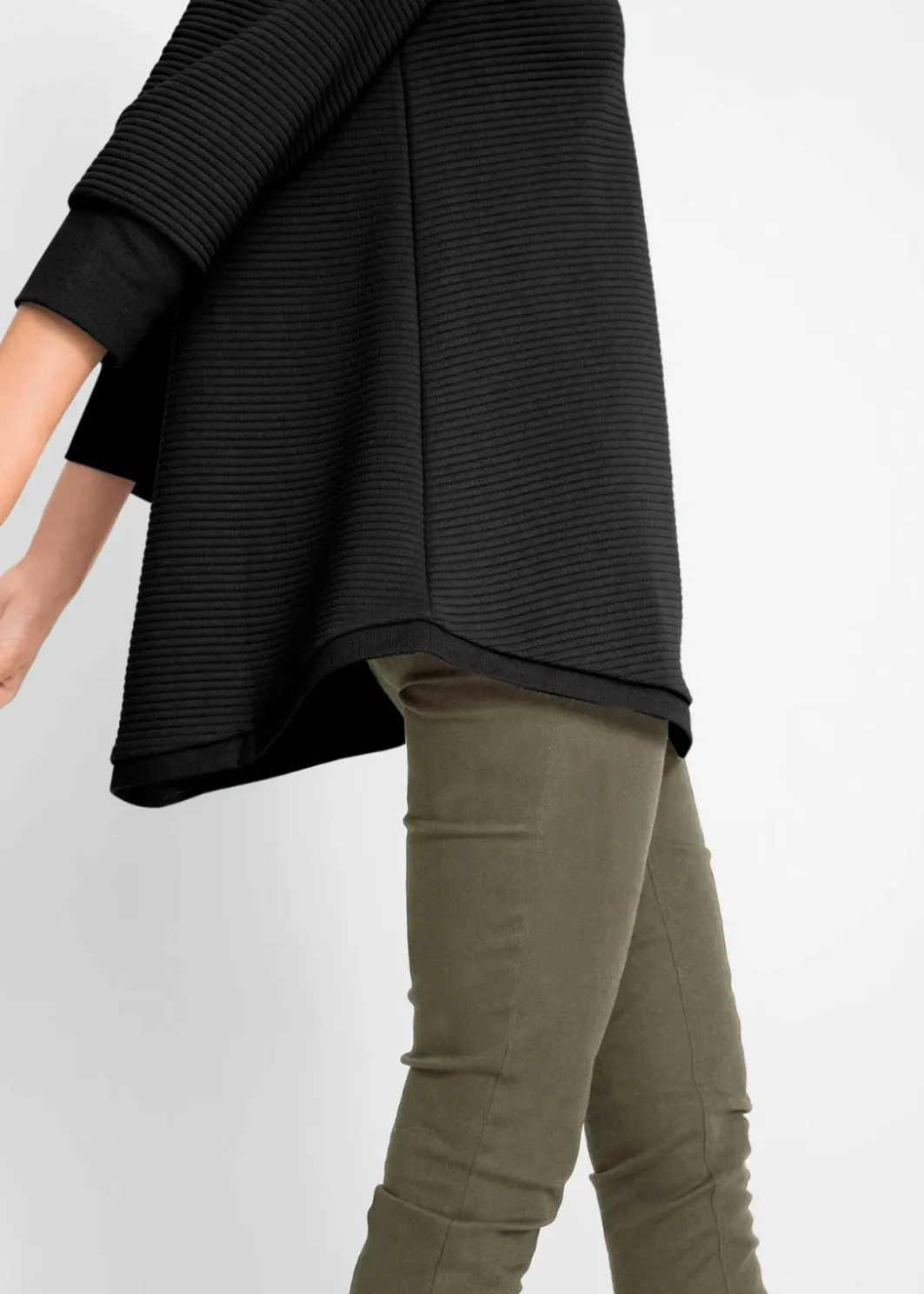 Damen bonprix Sweat|Bekleidung·Blusen & Tuniken|Langes Sweatshirt mit Viskose
