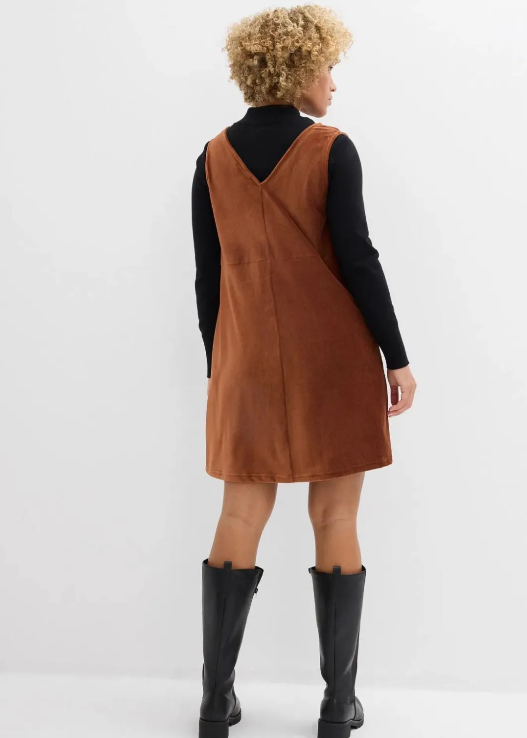 Damen bonprix Kleider|Bekleidung·Pullover & Strickjacken|Latzkleid aus Jerseycord