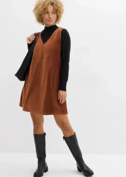 Damen bonprix Kleider|Bekleidung·Pullover & Strickjacken|Latzkleid aus Jerseycord