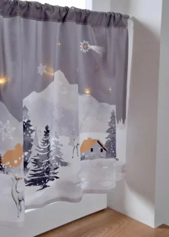 New LED Scheibengardine mit Winterlandschaft Scheibengardinen|Weihnachtsdeko & -Textilien·Gardinen