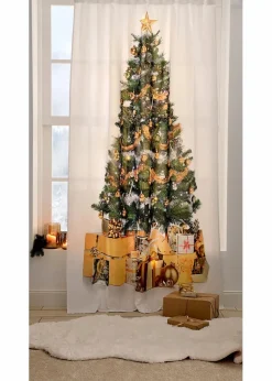 bonprix Vorhänge|Weihnachtsdeko & -Textilien·Gardinen|LED Vorhang mit Weihnachtsbaum Druck (1er Pack)