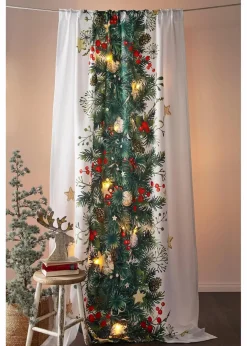 bonprix Vorhänge|Weihnachtsdeko & -Textilien·Gardinen|LED Vorhang mit weihnachtlichem Druck (1er Pack)