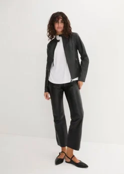 Damen bonprix Bekleidung·Hosen|Jacken & Mäntel|Lederimitat Biker-Jacke