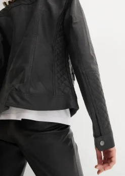Damen bonprix Bekleidung·Hosen|Jacken & Mäntel|Lederimitat Biker-Jacke