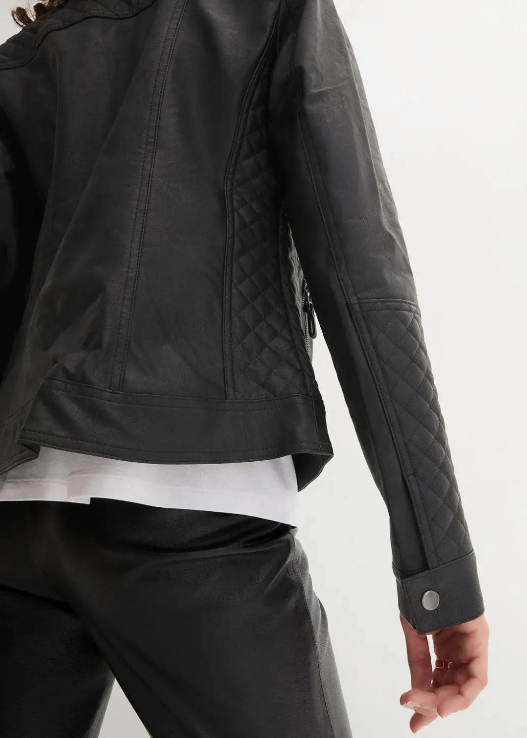 Damen bonprix Bekleidung·Hosen|Jacken & Mäntel|Lederimitat Biker-Jacke