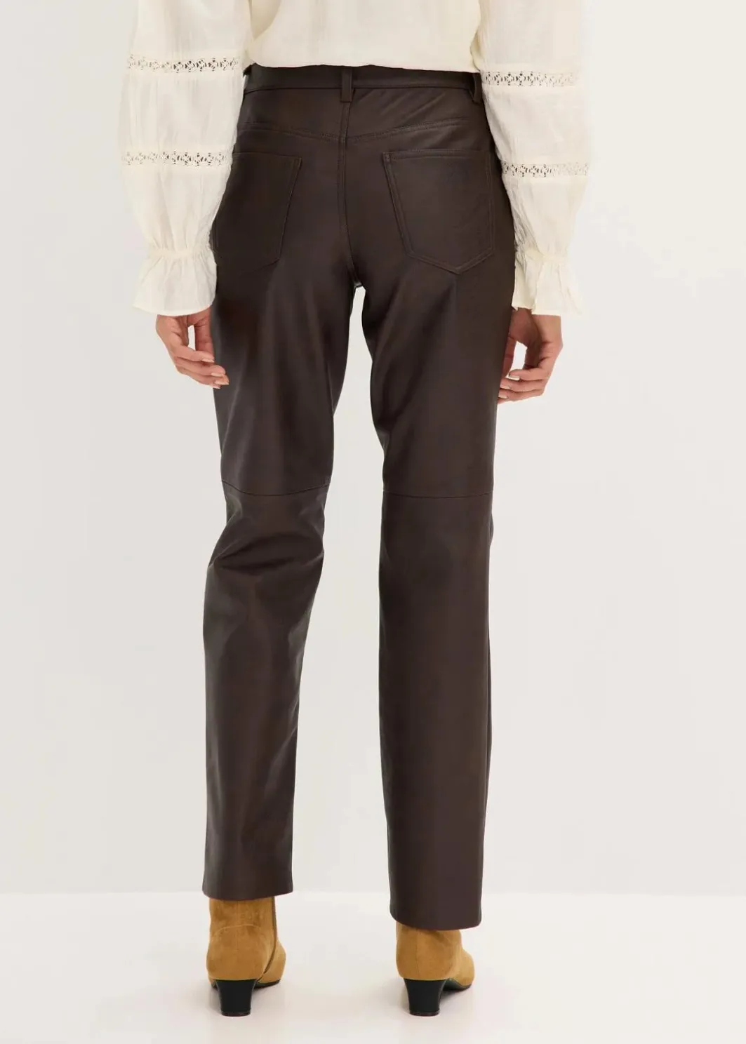 Outlet Lederimitat-Hose im Used-Look Damen Hosen
