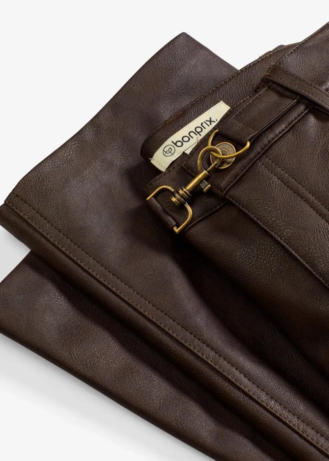 Outlet Lederimitat-Hose im Used-Look Damen Hosen