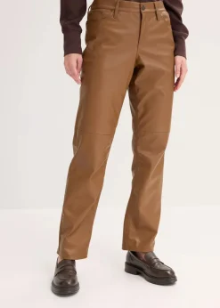 Lederimitat-Hose mit Bequembund Damen Bekleidung·Kleider|Hosen