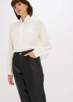 Discount Lederimitat-Hose mit Bequembund Damen Hosen|Bekleidung·Kleider
