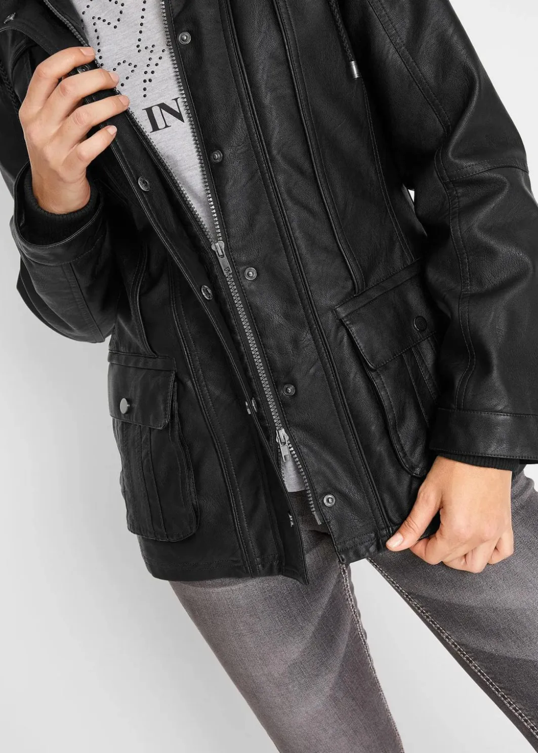 Hot Lederimitat-Jacke Damen Bekleidung·Hosen|Jacken & Mäntel