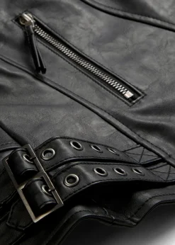 Damen bonprix Bekleidung·Hosen|Jacken & Mäntel|Lederimitat-Jacke aus reiner Viskose