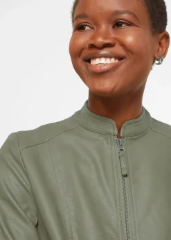 Damen bonprix Bekleidung·Hosen|Jacken & Mäntel|Lederimitat-Jacke aus reiner Viskose