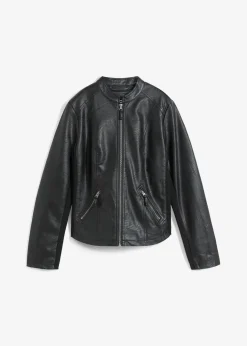 Damen bonprix Jacken & Mäntel|Bekleidung·Hosen|Lederimitat-Jacke aus reiner Viskose