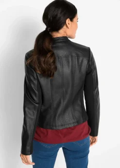 Damen bonprix Jacken & Mäntel|Bekleidung·Hosen|Lederimitat-Jacke aus reiner Viskose