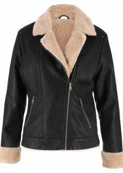 Discount Lederimitat-Jacke, gefüttert Damen Jacken & Mäntel|Bekleidung·Hosen