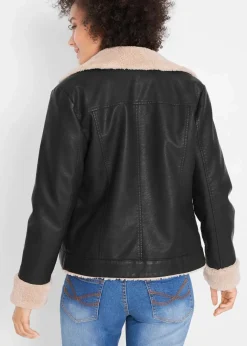 Discount Lederimitat-Jacke, gefüttert Damen Jacken & Mäntel|Bekleidung·Hosen