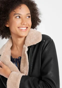 Discount Lederimitat-Jacke, gefüttert Damen Jacken & Mäntel|Bekleidung·Hosen