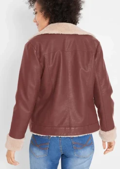 New Lederimitat-Jacke, gefüttert Damen Bekleidung·Hosen|Jacken & Mäntel
